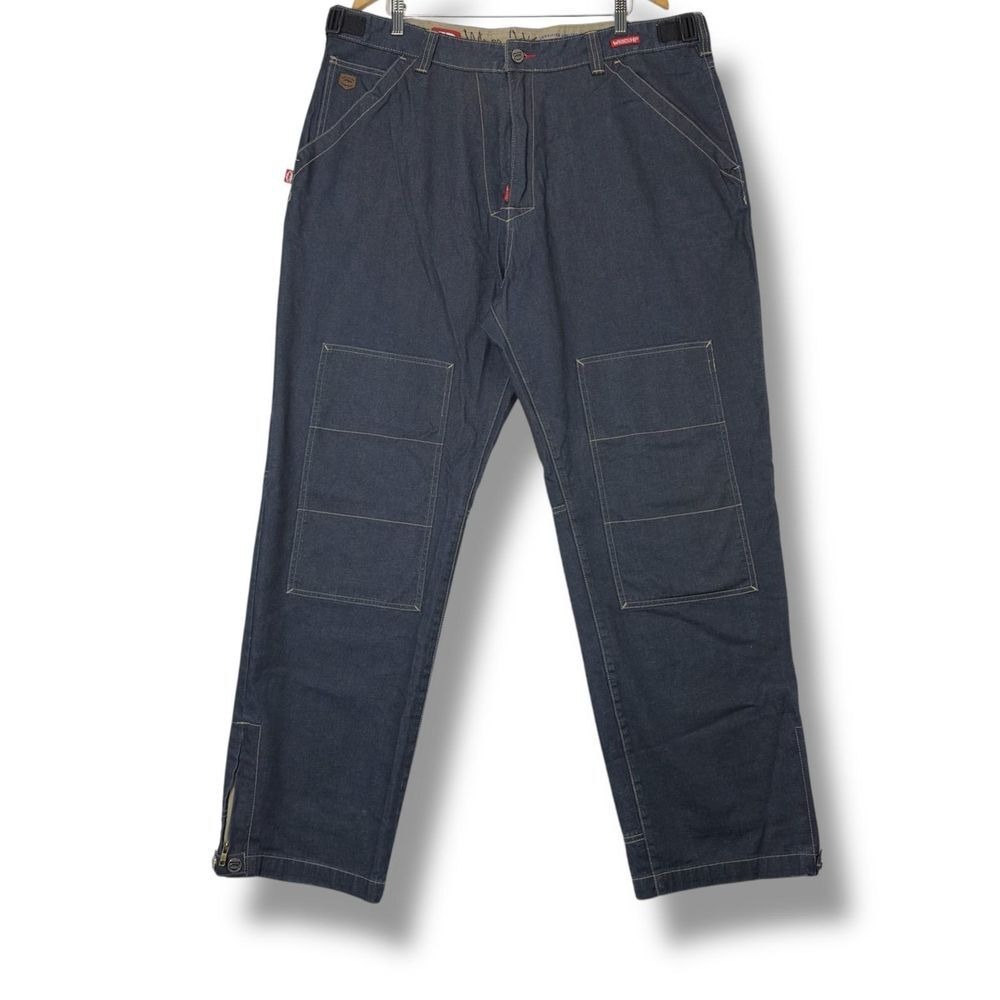 Ecko Unltd Marc Ecko Jeans Mens 42 Dark Wash Cargo Workwear Denim Y2K Hip Hop